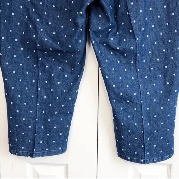 CW Classics Blue Denim Polka Dot Print Pull-On Jean Capris - Picture 11 of 14